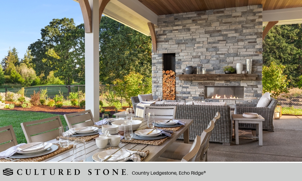 Outdoor Living Dining Area Cultured Stone Country Ledgestone Echo Ridge