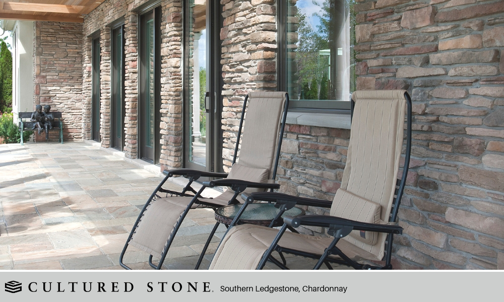 Outdoor Living Lounge Entertainment Cultured Stone Southern Ledgestone Chardonnay