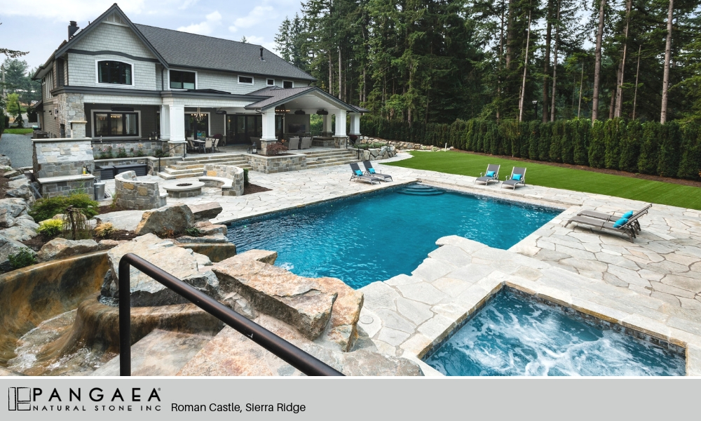 Outdoor Living Pool Pangaea Natural Stone Roman Castle Sierra Ridge