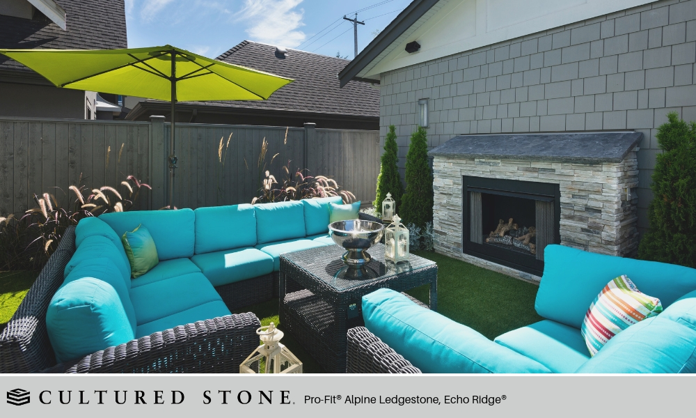 Outdoor Living Fireplace Cultured Stone Pro Fit Alpine Ledgestone Echo Ridge