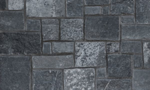 Pangaea® Natural Stone – Castlestone, Black Rundle avec demi pouce joints de mortier