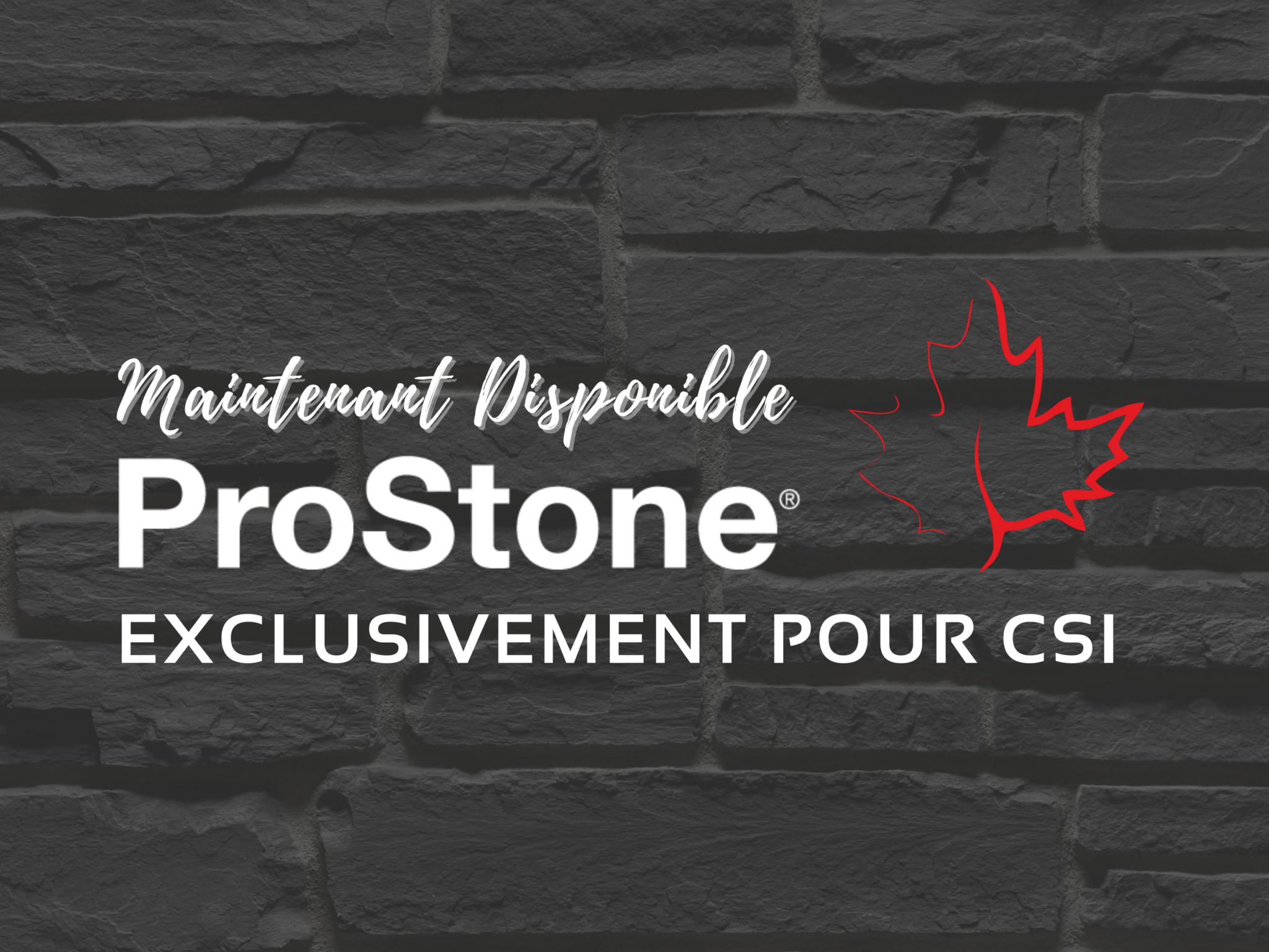 Maintenant Disponible ProStone® Exclusivement pour CSI