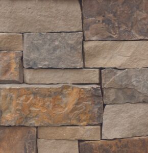 ThinCut™ Natural Stone - Random Height, Black Hills Rustic avec joints de mortier serrés
