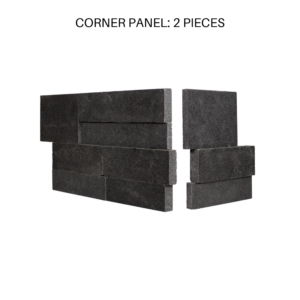 TIER® Natural Stone - 3D, Grey Basalt panneau de coin - 2 pièces