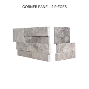 TIER® Natural Stone - 3D, Tundra Grey panneau de coin - 2 pièces