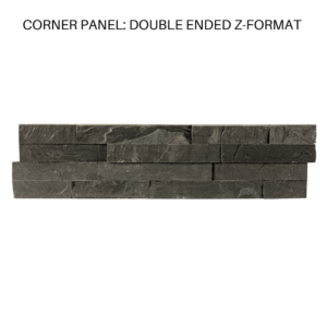 TerraCraft® Natural Stone – Classic Collection, Black panneau de coin - format Z à double extrémité