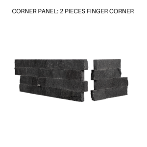 TIER® Natural Stone - Contemporary, Grey Basalt panneau de coin - coin des doigts