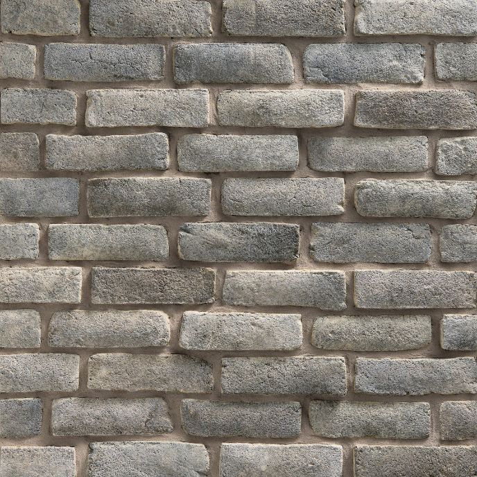 Dutch Quality Stone® - Handformed Brick™, Quail Grey avec demi pouce joints de mortier