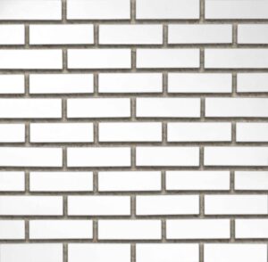 Flex Bricks - CWC, Cloudy White avec un joint de mortier crème d’un demi-pouce