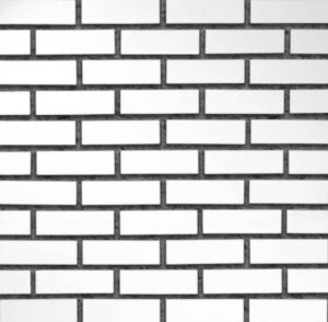 Flex Bricks - CWC, Cloudy White avec un joint de mortier gris d’un demi-pouce