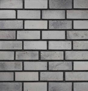 Flex Bricks - BGB, Cloudy Ash avec un joint de mortier noir d’un demi-pouce