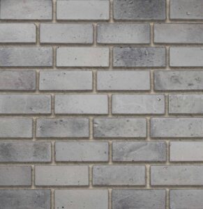 Flex Bricks - BGB, Cloudy Ash avec un joint de mortier crème d’un demi-pouce