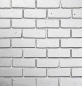 Flex Bricks - BGB, Cloudy White avec un joint de mortier gris d’un demi-pouce