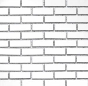 Flex Bricks - CWC, Cloudy White avec un joint de mortier white d’un demi-pouce