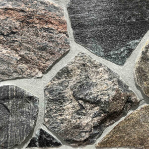 Colonial Brick & Stone - Random, #35 Granite Blend avec demi pouce joints de mortier