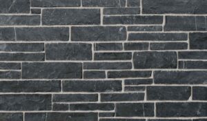 Pangaea® Natural Stone – Ledgestone, Black Rundle avec demi pouce joints de mortier