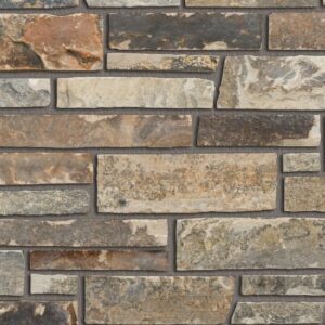 Pangaea® Natural Stone – Quarry Ledgestone®, Thunder Ridge avec demi pouce joints de mortier