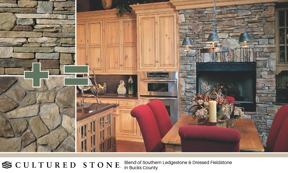 Blending Stone Textures - Cultured Stone Southern Ledgestone Dressed Fieldstone