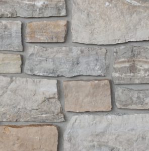 ThinCut™ Natural Stone Veneer - Random Height, Mountain Ridge with half inch mortar joints