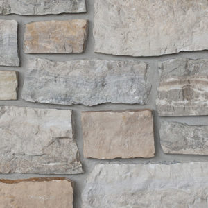ThinCut™ Natural Stone Veneer - Random Height, Mountain Ridge with half inch mortar joints