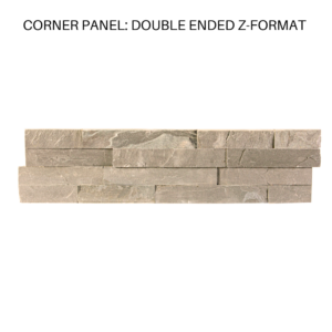 TerraCraft® Natural Stone – Classic Collection, Almond Trail Honed Corner Panel - Double Ended Z-Format