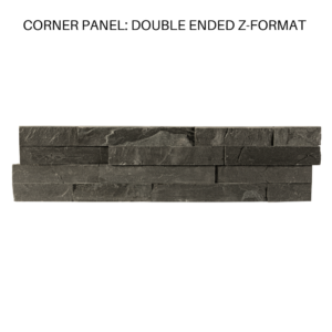 TerraCraft® Natural Stone – Classic Collection, Black Corner Panel - Double Ended Z-Format