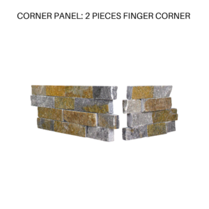 TIER® Natural Stone - Contemporary, Autumn Corner Panel - Finger Corner