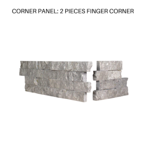 TIER® Natural Stone - Contemporary, Tundra Grey Corner Panel - Finger Corner