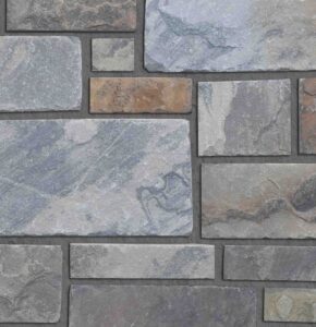 Pangaea® Natural Stone – 3 Course Ashlar, Saddleback with half inch mortar joints
