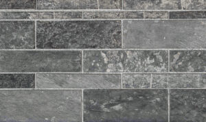 Pangaea® Natural Stone - Metropolitan, Black Rundle Split Face with half inch mortar joint