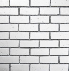 Flex Bricks - BGB, Cloudy White with half inch grey mortar joint
