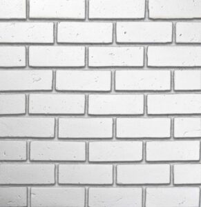Flex Bricks - BGB, Cloudy White with half inch white mortar joint