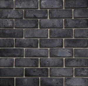 Flex Bricks - BGB, Graphite with half inch cream mortar joint