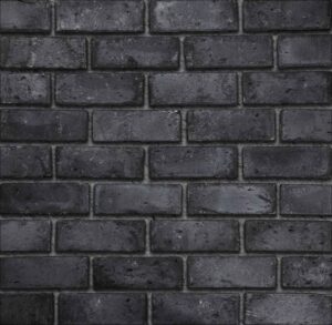 Flex Bricks - BGB, Graphite with half inch grey mortar joint