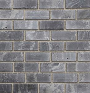 Flex Bricks - BGB, Reverse Graphite with half inch cream mortar joint