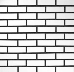 Flex Bricks - CWC, Cloudy White with half inch black mortar joint