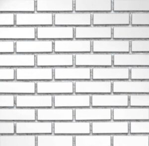 Flex Bricks - CWC, Cloudy White with half inch white mortar joint