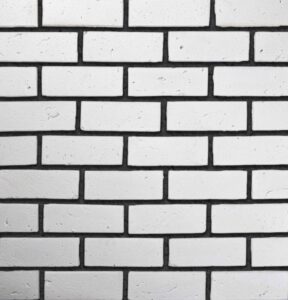 Flex Bricks - BGB, Cloudy White with half inch black mortar joint